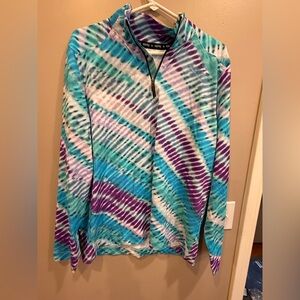 NWT GSTQ tie-dye quarter zip top blouse size medium